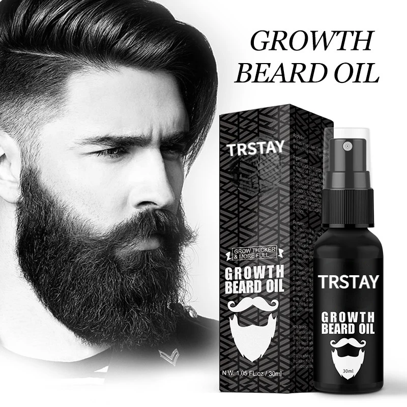 Dla mężczyzn olejek na porost brody Grow Beard grubsze pełne zagęścić olejek do brody włosów Spray do włosów laserowy wzrost żeń-szenia oleju