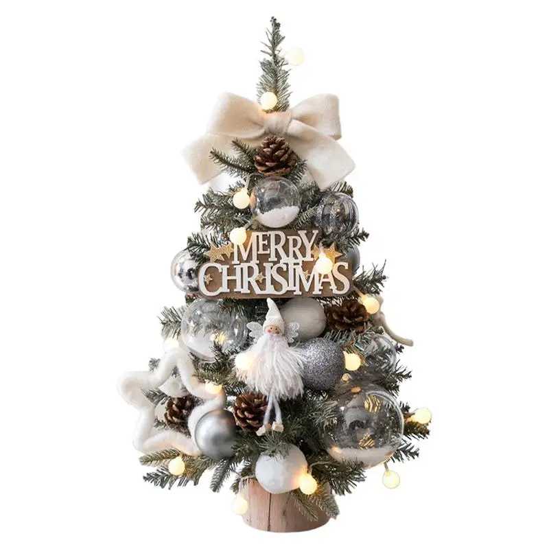 Table Christmas Tree 18-Inch Christmas Trees Table Ornaments Happy Christmas Decoration  Table Centerpieces Lighted Tree Decor