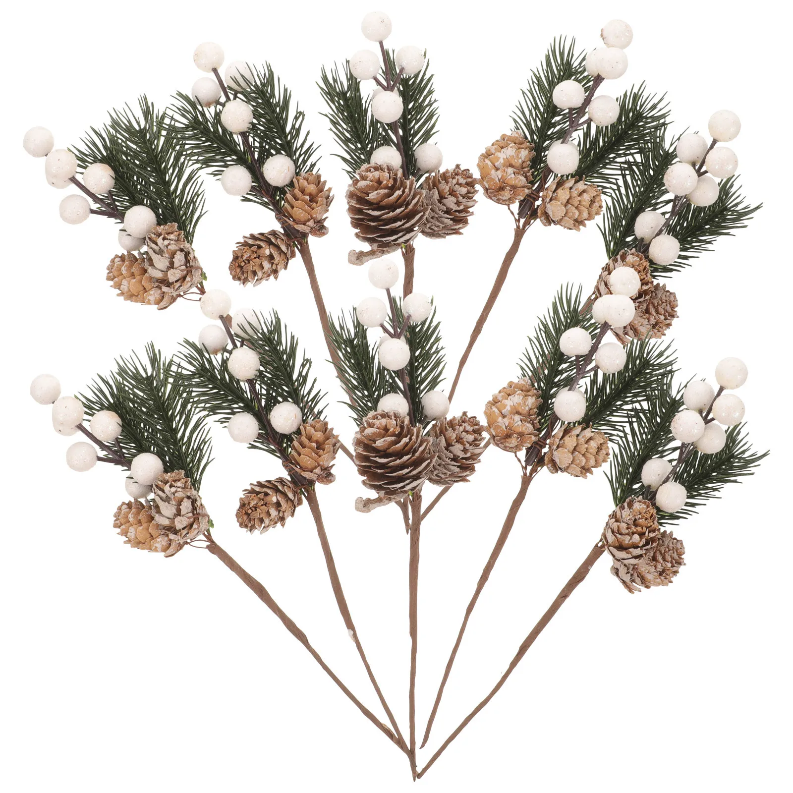 

10pcs Fake Branches Simulation Berry Branch For Xmas Christmas Picks Diy Photo Props Artificial Plant Decor Desktop Flower Decor
