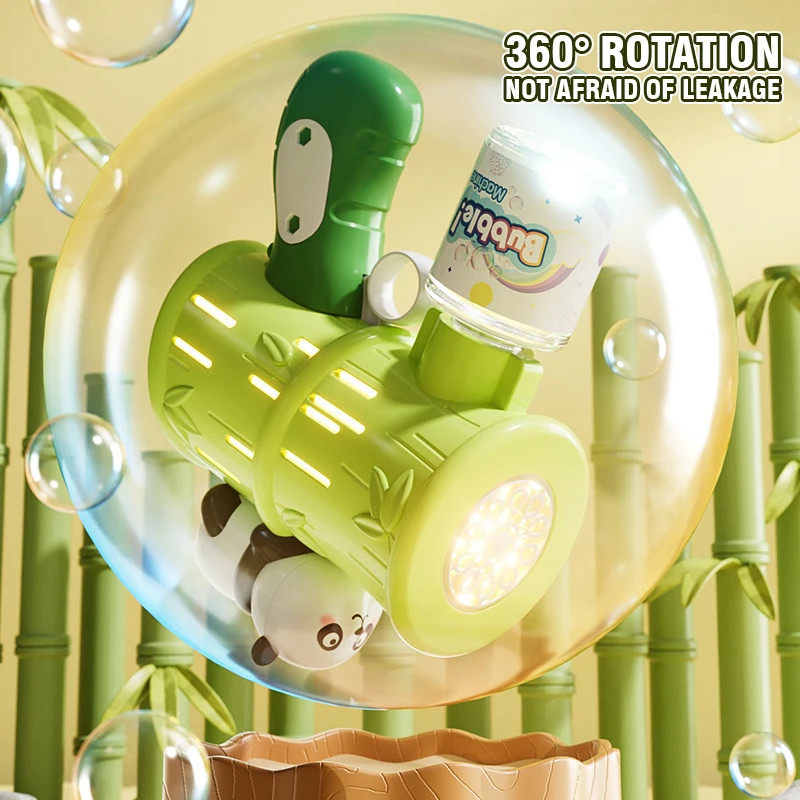 Full Automatic Bubble Gun Children Toy Panda Electric Soap Blower Light Cartoon Bubbles Machine Blowing Toy Boys Girls Gift