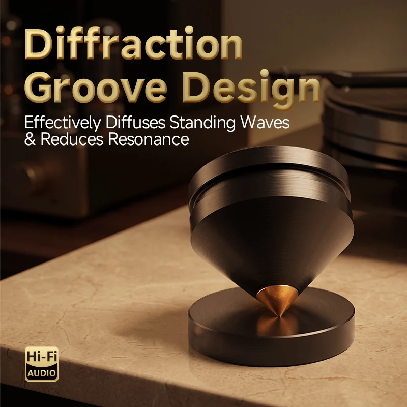 4 Sets Hi-Fi Isolation Spikes Feet Foot Pad Aluminum Alloy Pure Copper Tip for Speaker CD Player Vibration Noise Reduction