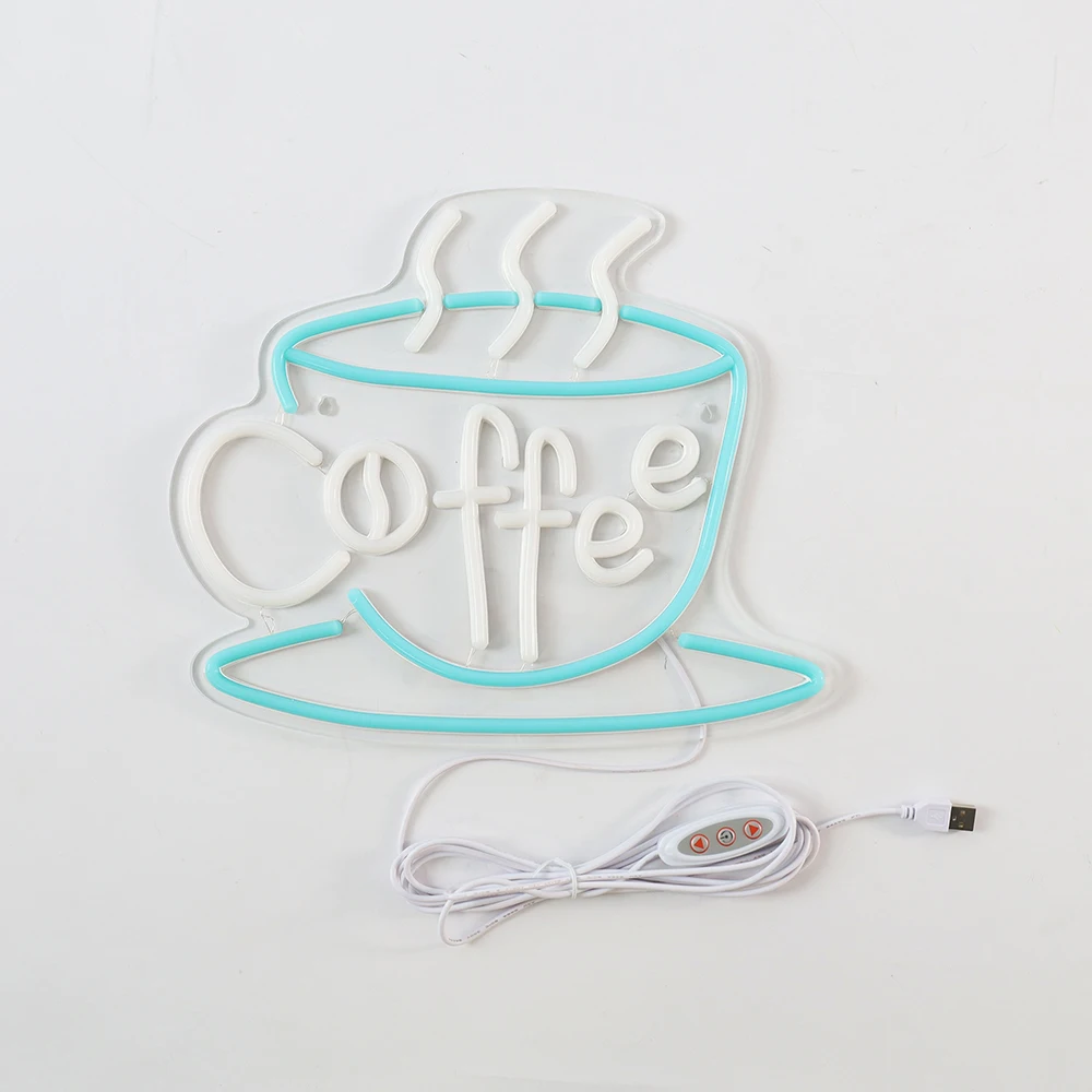 Coffee style neon lights are suitable for party room decoration and outdoor hanging