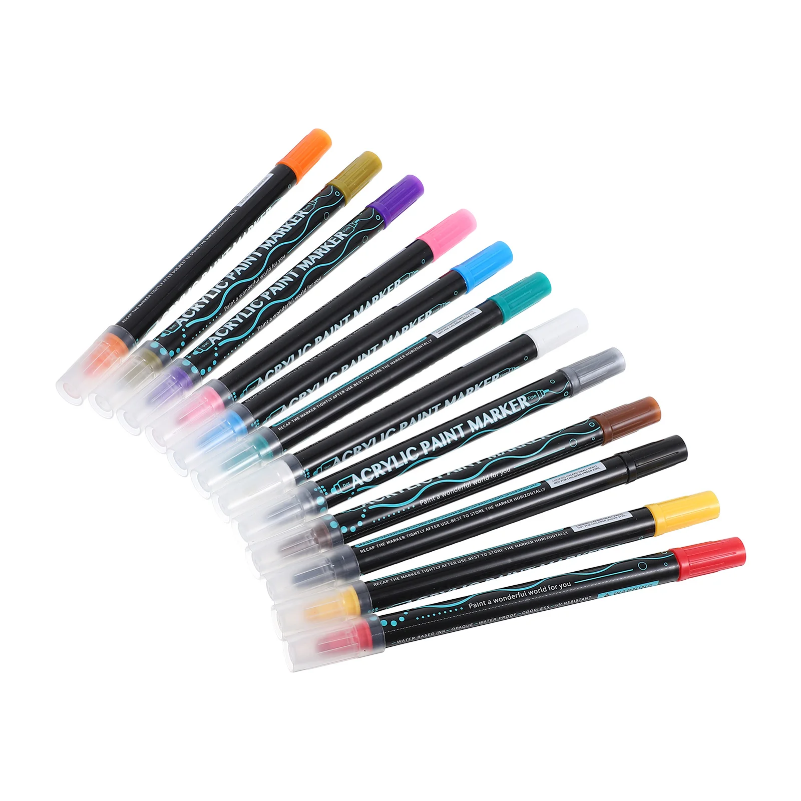 12 قطعة من أقلام طلاء الأكريليك ذات طرف مزدوج أقلام طلاء متعددة الألوان للرسم الفني والحرف اليدوية والخشب والسيراميك والقماش علامات بلاستيكية #1