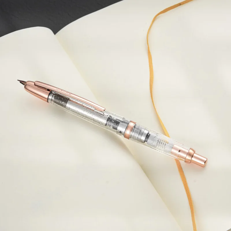 Limited Color! JINHAO 20 Clear Gold Clip Resin Press Fountain Pen EF F Nib Ink Pen With Converter School Office Stationery Gift