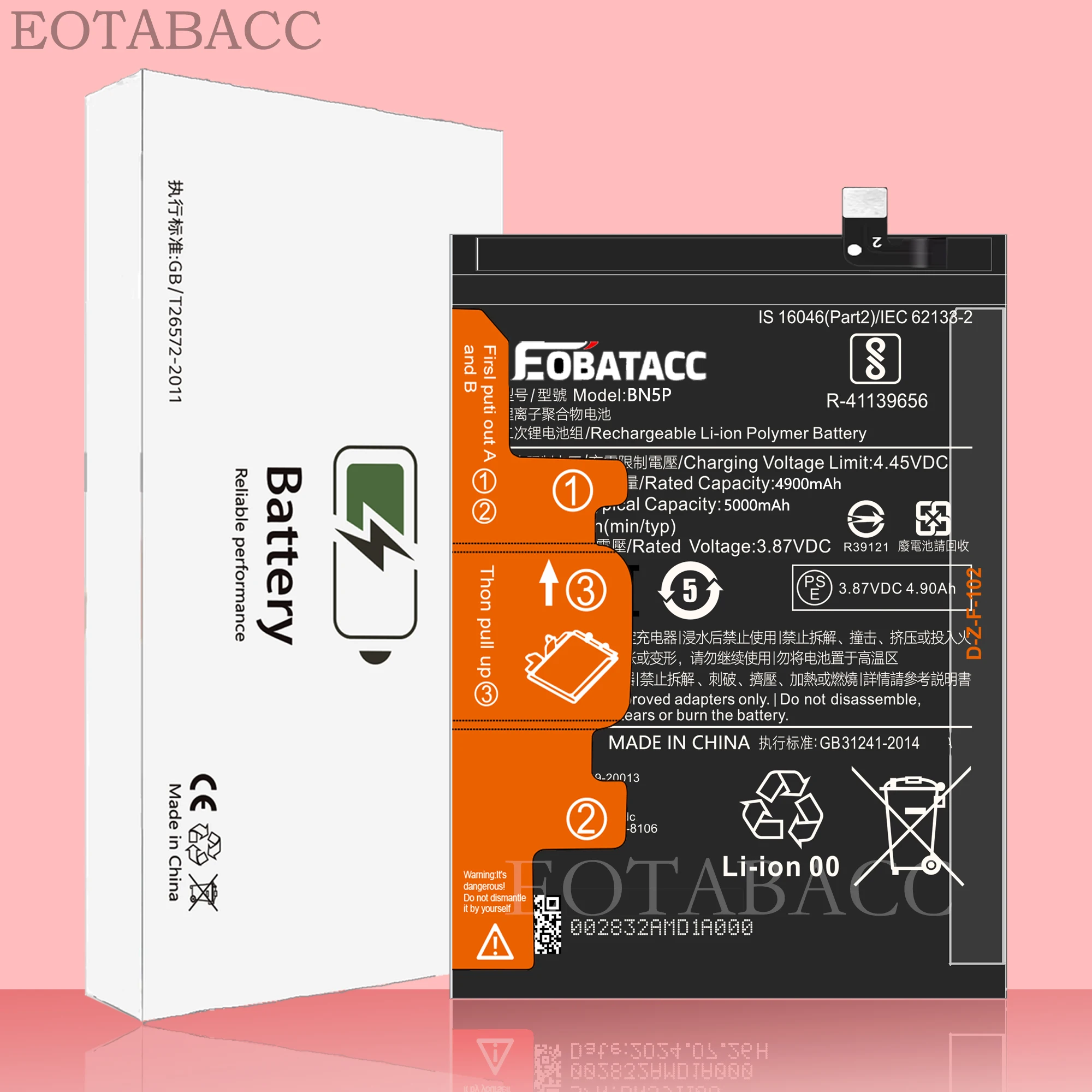 EOTABACC 100% New Original Battery BN5P For XIAOMI REDMI NOTE 13 5G/NOTE 13 4G Battery +Tools