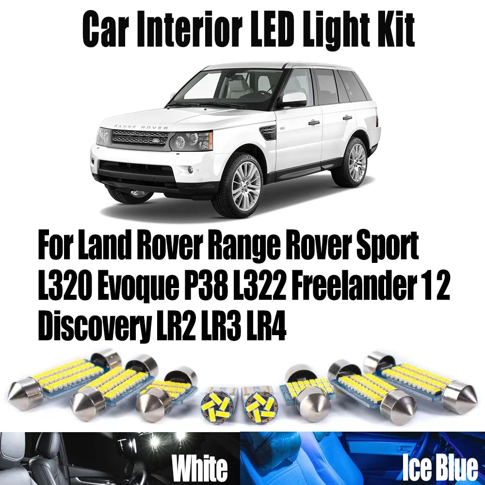 Canbus para Land Rover Range Rover Sport L320 Evoque P38 L322 Freelander 1 2 Discovery LR2 LR3 LR4 Kit de luz LED de lectura Interior