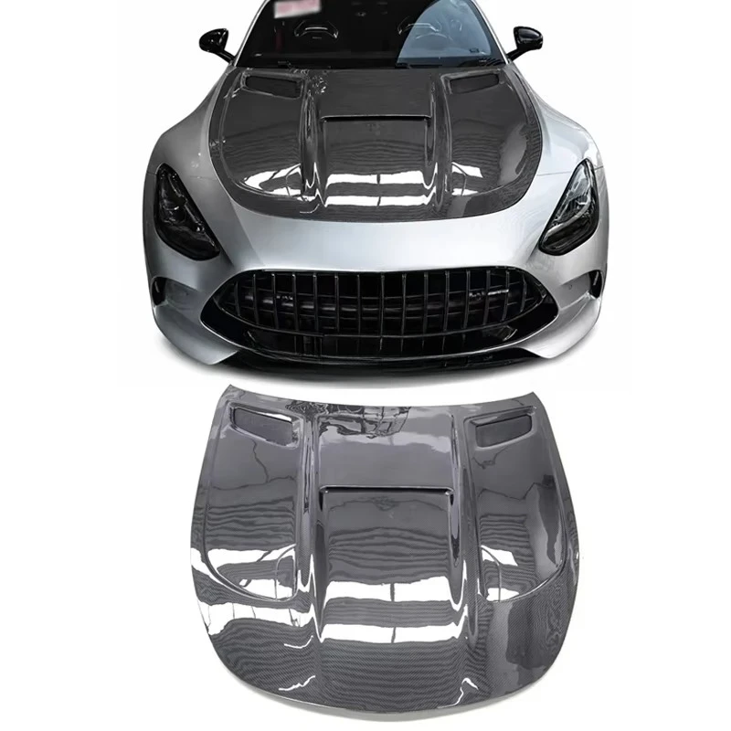 Car Exterior Accessories for Benz GT63S Coupe C192 Dry Carbon Fiber Engine Cover for GT50 2 Doors Front Hood