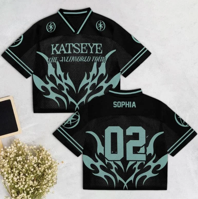 Katseye TheWildworld Tour 2026 Mesh Jersey, CustomFan Concert Outfit,Lightweight K-PopInspired Jersey Family Kids Tees Fashion