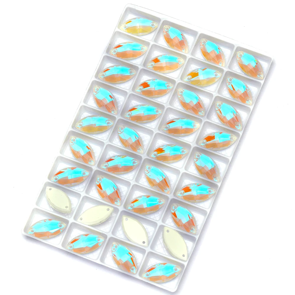 Pubrilex Electric White DeLite Flatback Kristall-Strasssteine zum Aufnähen für Kleider, Kleidung, Schmuck und Accessoires – Detail 5