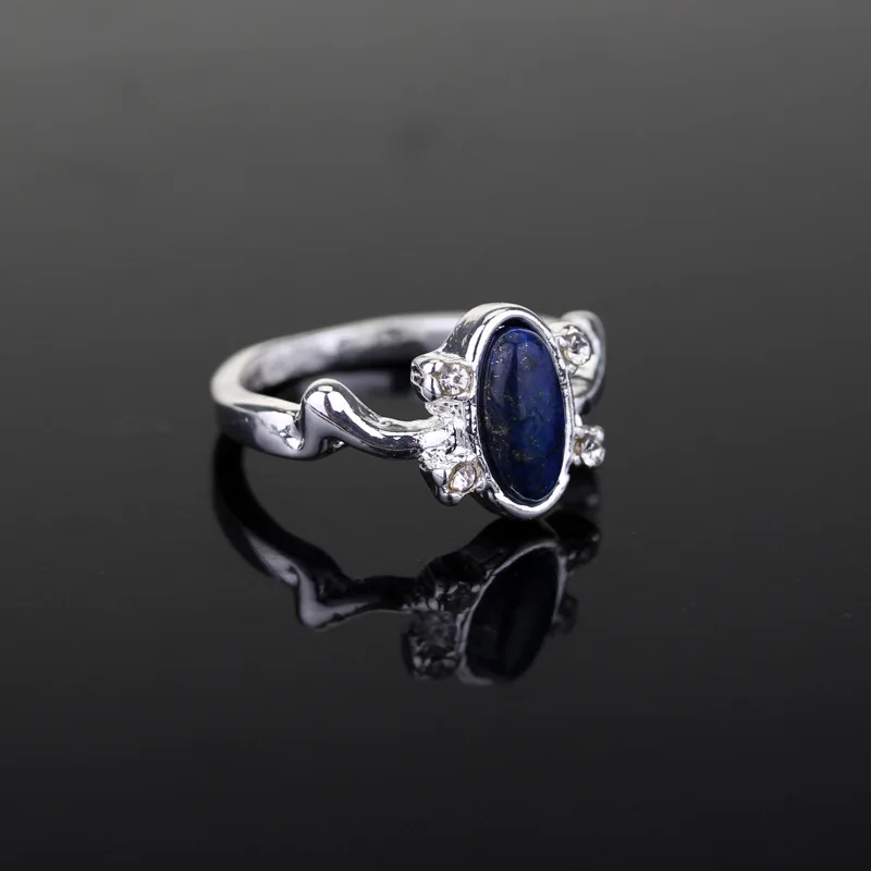 1 pc The Vampire Diaries Rings Elena Gilbert Daylight Rings Vintage Crystal Ring With Blue Lapis FashionJewelry Movies Cosplay