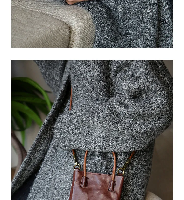 PNDME schlichte, modische Damen-Handtasche aus erstklassigem Rindsleder, handgefertigte Echtleder-Umhängetasche für das Wochenende. – Detail 11