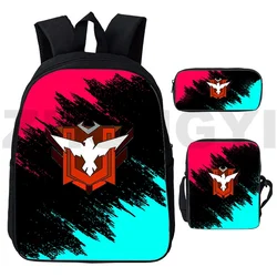 3D Printed Free Fire Garena Game Backpacks Students Anime Bookbag 3 Pcs/Set Top Quality Mens Travel Shoulder Bag Pencil Case