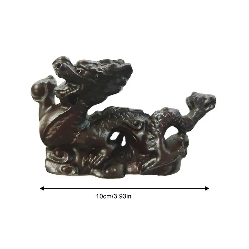 Estatua de dragón chino 2024, estatuilla de dragón de madera del zodiaco chino, Mini adornos de decoración de Año Nuevo, estatuilla de mascota del zodiaco