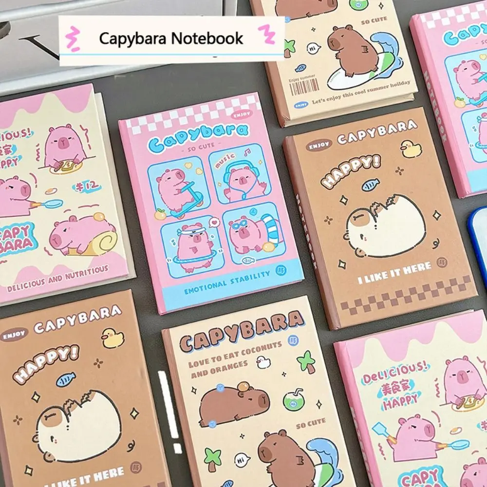 New Cute Notebook Capybara Print Convenient Notepad Portable Mini Daily Notes Book