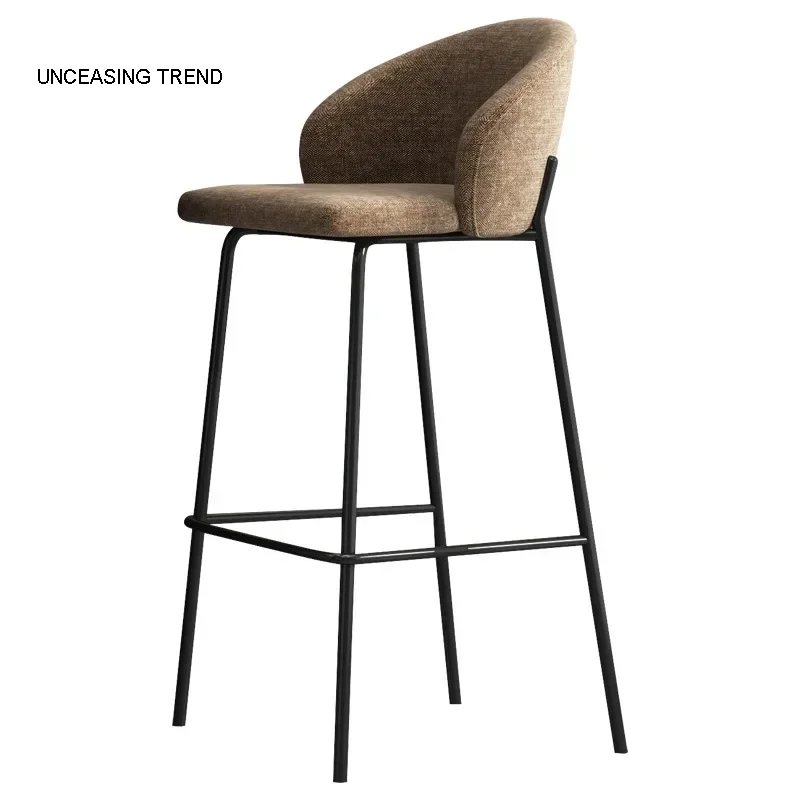 Tabouret de bar en velours blanc, mobilier de luxe minimaliste