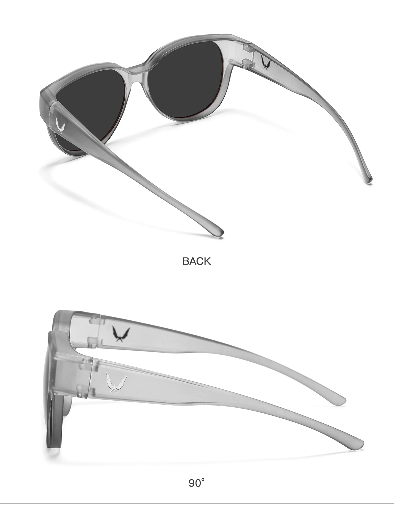 KAROS Modische quadratische polarisierte Sonnenbrille zum Überziehen von Myopie-Korrekturbrillen für Männer und Frauen, Vintage-Brille zum Angeln und Fahren – Detail 13