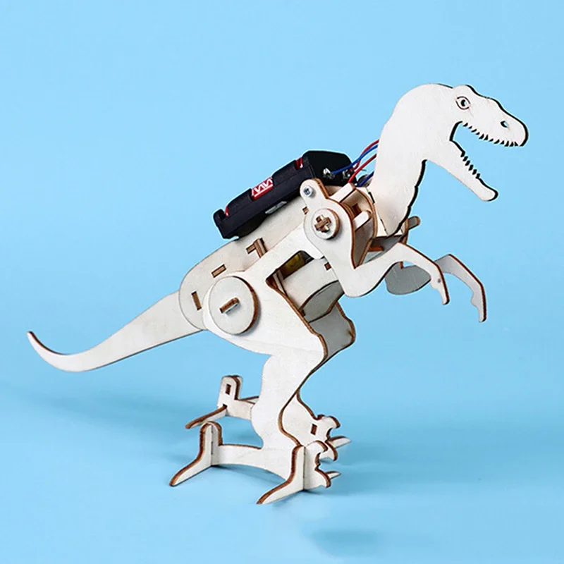 1pcs DIY Science Kit Kids Innovative Electric Construction Set T Rex Model Interesting Boys Craft Toy Physics Fun Education