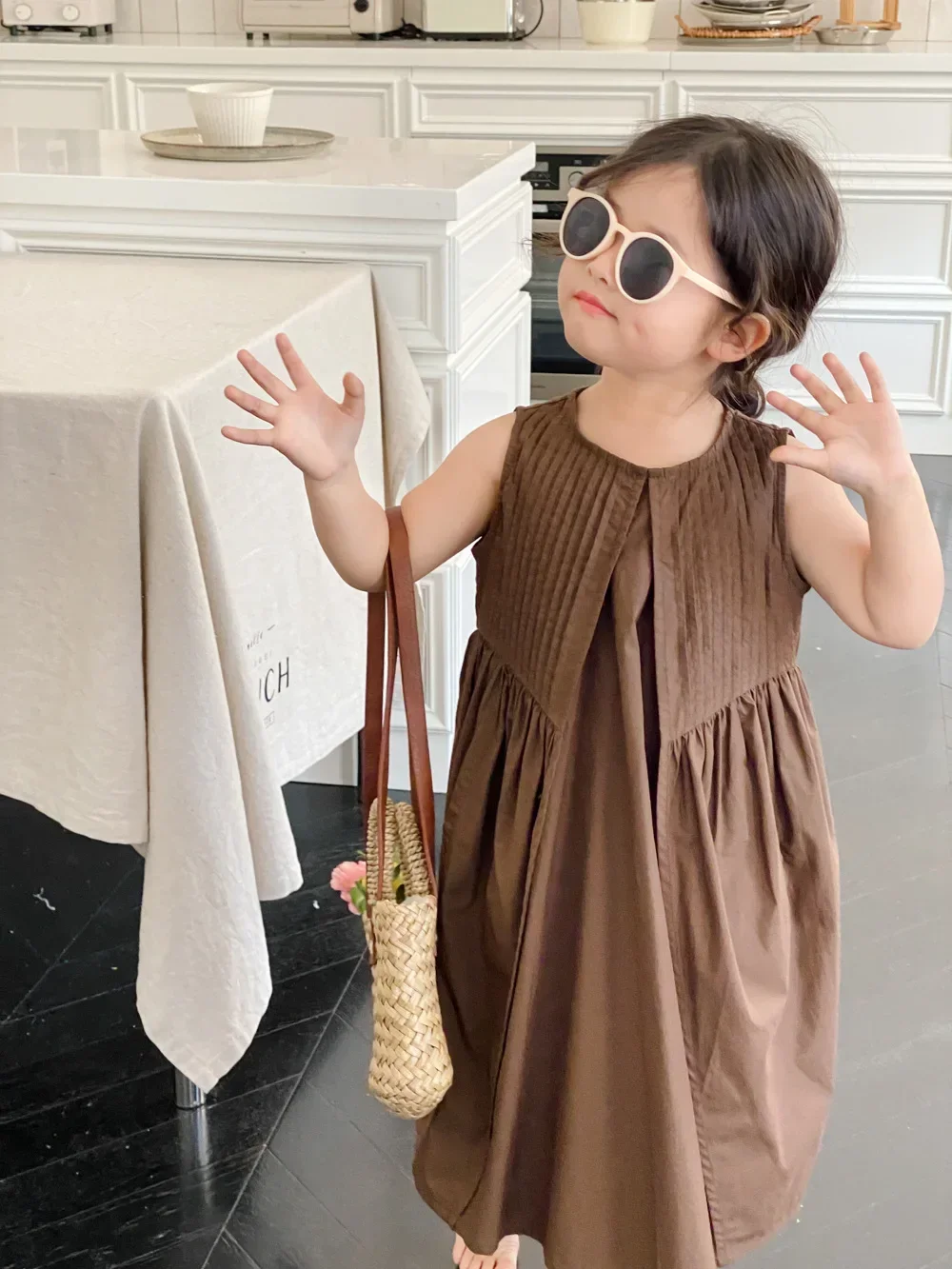 

New Korean Fashion Sleeveless Girl's Dress 2-9Year Kid's Princess Dress 5433C Children's Dress 2025 Summer