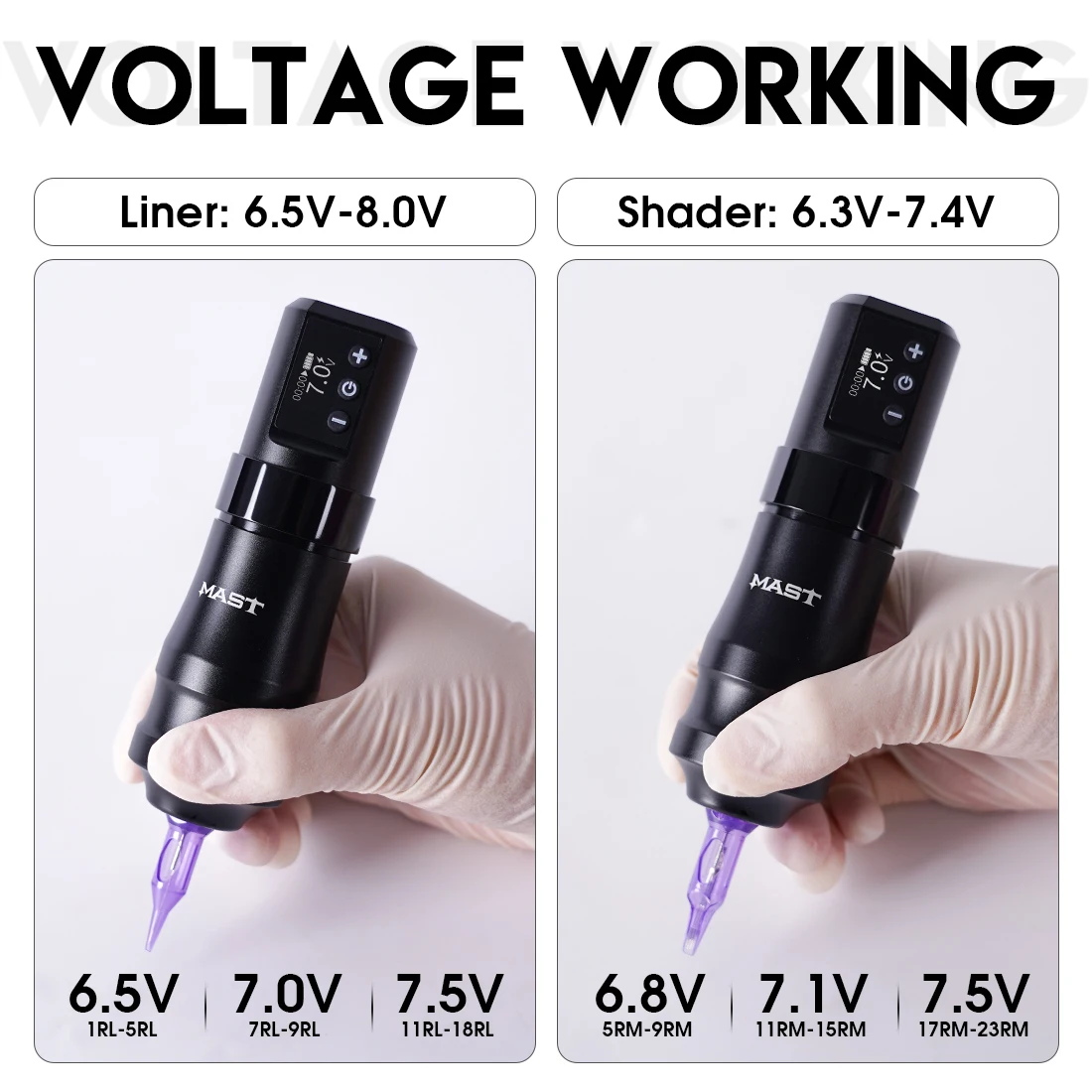 ماست ميني كيت كورليس موتور 1600 مللي أمبير قدرة عالية 2 بطاريات وكابل RCA 3.6 مللي متر السكتة الدماغية مجموعة ماكينة رسم الوشم التجميلي الكاملة #6