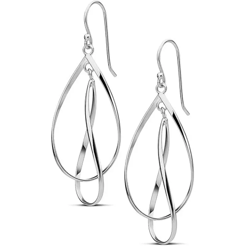 

GCB1 Teardrop Earrings - Designer Silver Statement Earrings or Gold Dangle for Women Trendy Upscale