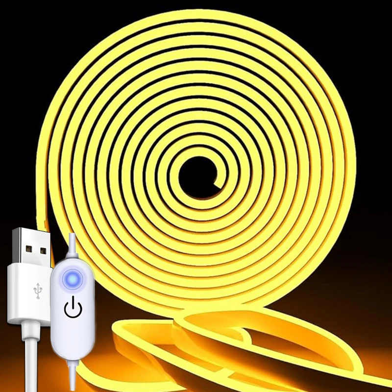 

5V USB Touch Control Dimmable LED Strip Flexible Cuttable Neon Ribbon Tape for Hallway Room Decor Lighting