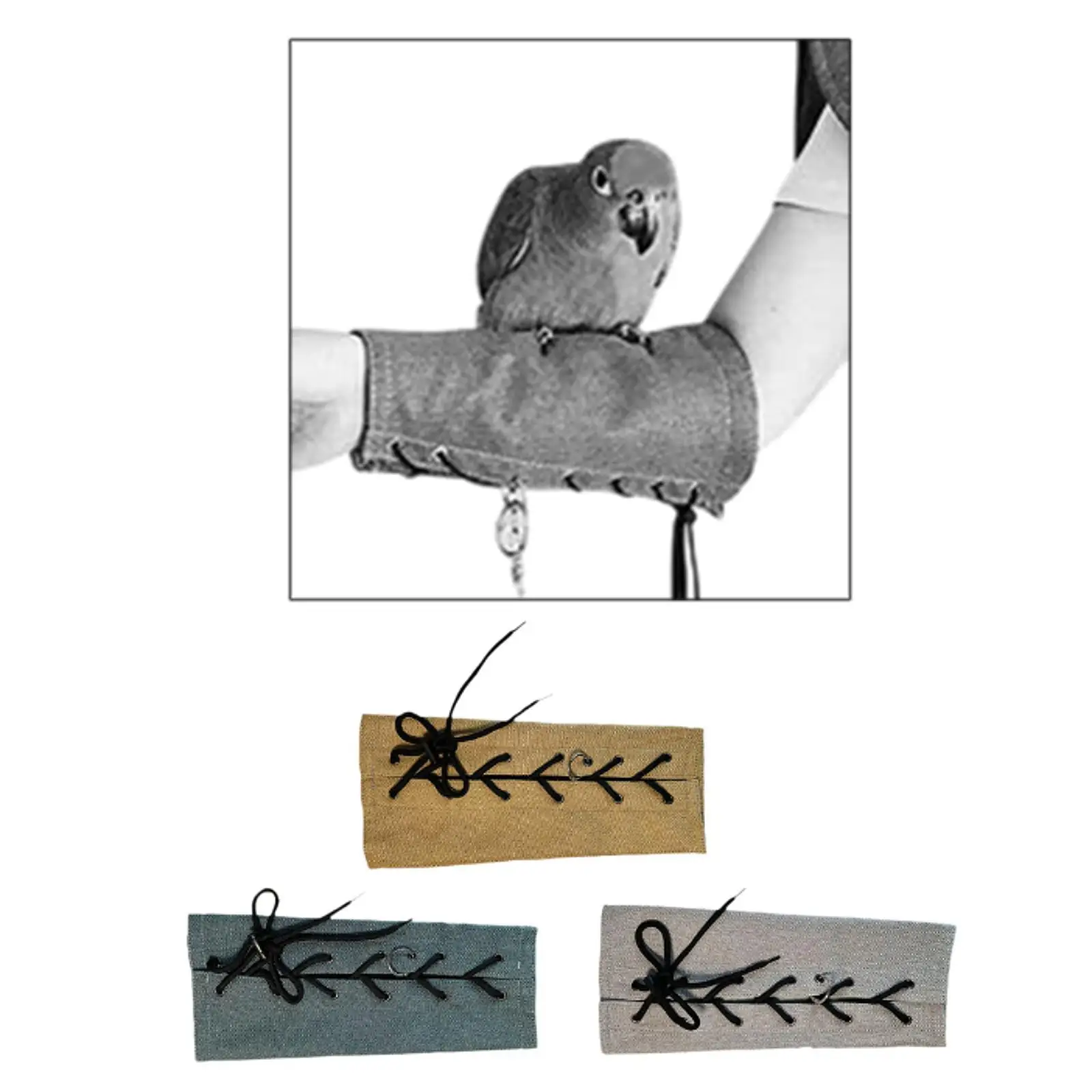 Arm Hand Protector Parrot Arm Guard Training Tool Lace Up Anti-bite Bird Training Arm Guard Parrot Arm Pad for Macaw Parakeet