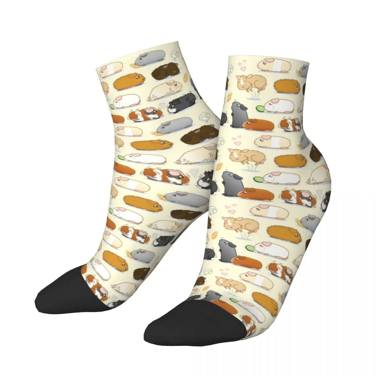 Fashion Guinea Pig Parade Mens Crew Socks Unisex Kawaii 3D Printed Animal Dress Socks