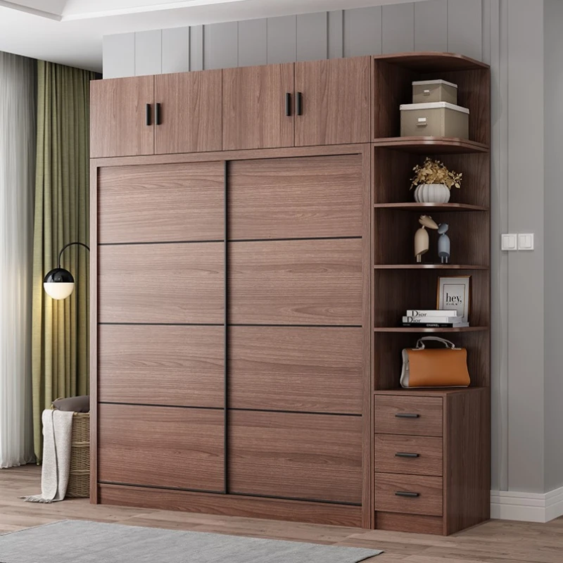 Closet Nordic Wardrobe Clear Storage Aesthetic Wooden Bedroom Wardrobe Full Size Doors Ropero Armables Closet Armables Furniture