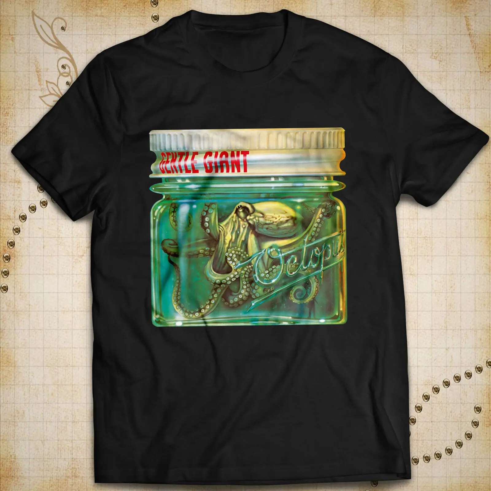 Gentle Giant Rock Music Cotton shirt Octopus Party Live Concert Gary Green