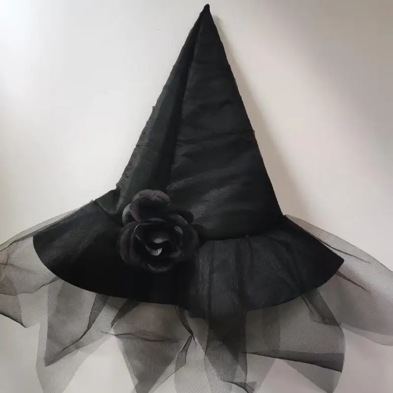 

1 Piece Mesh Simulation Flower Dress Up Accessories Halloween Baroque Hat Gothic Queen Cosplay Makeup Ball Party Hat