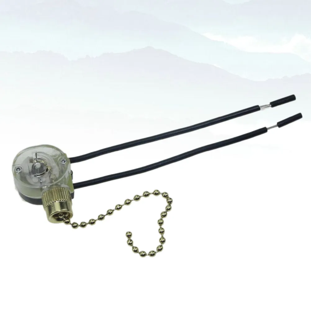 

2 шт. переключателя с цепочкой, полупрозрачный дизайн, для управления потолочным вентилятором и освещением, двухпозиционные, компактные, премиум-качество, ручное управление