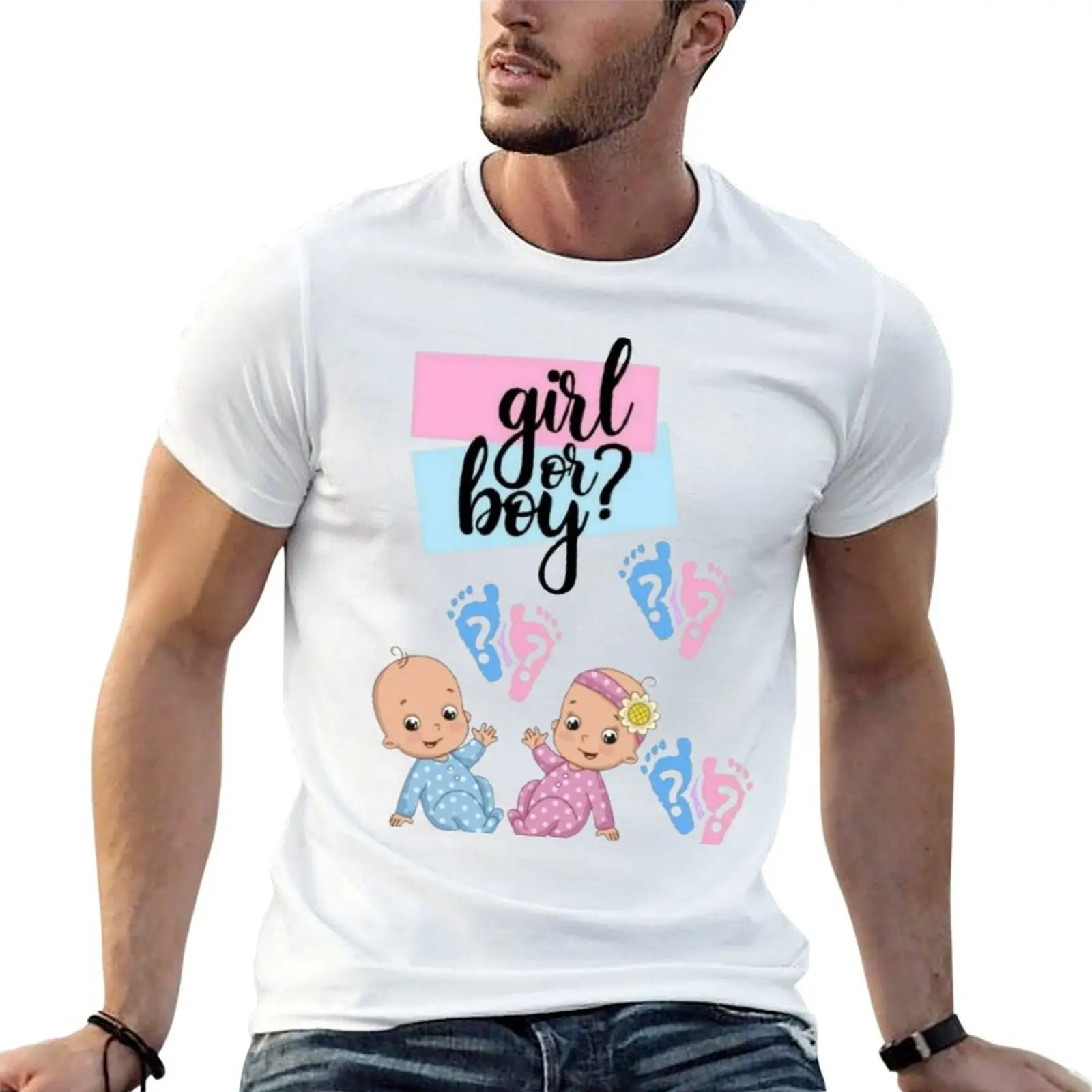 

Gender Reveal fille ou garon  T-Shirt cotton t shirt pack man t shirt cotton high quality man t shirt cotton T-Shirt