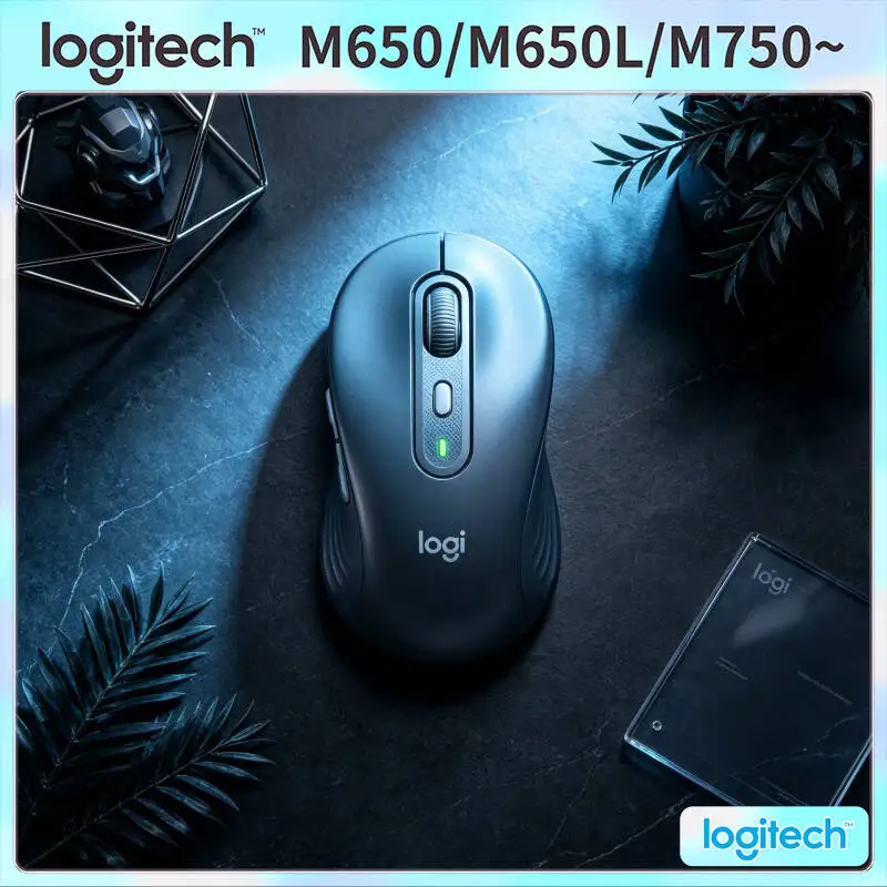 Logitech M650/M650L Wireless Ergonomic Mouse - 90% Quieter Clicks, Soft Thumb Rest, Rubber Grips, 24-Month Battery Life