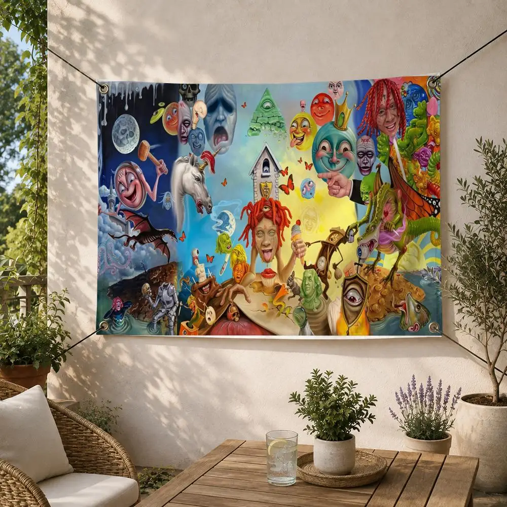 Music Rap Artist Trippie Redd Flags Decorative Flag Banner for Outdoor Garden Yard Camping Party Home Wall Hanging Decor