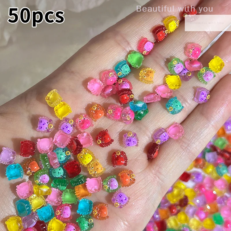 

50Pcs Mixed Nail Art Resin Cartoon Crab Series Designer Charms Rhinestones DIY Craft For Nail 3D Decorations Jewelry