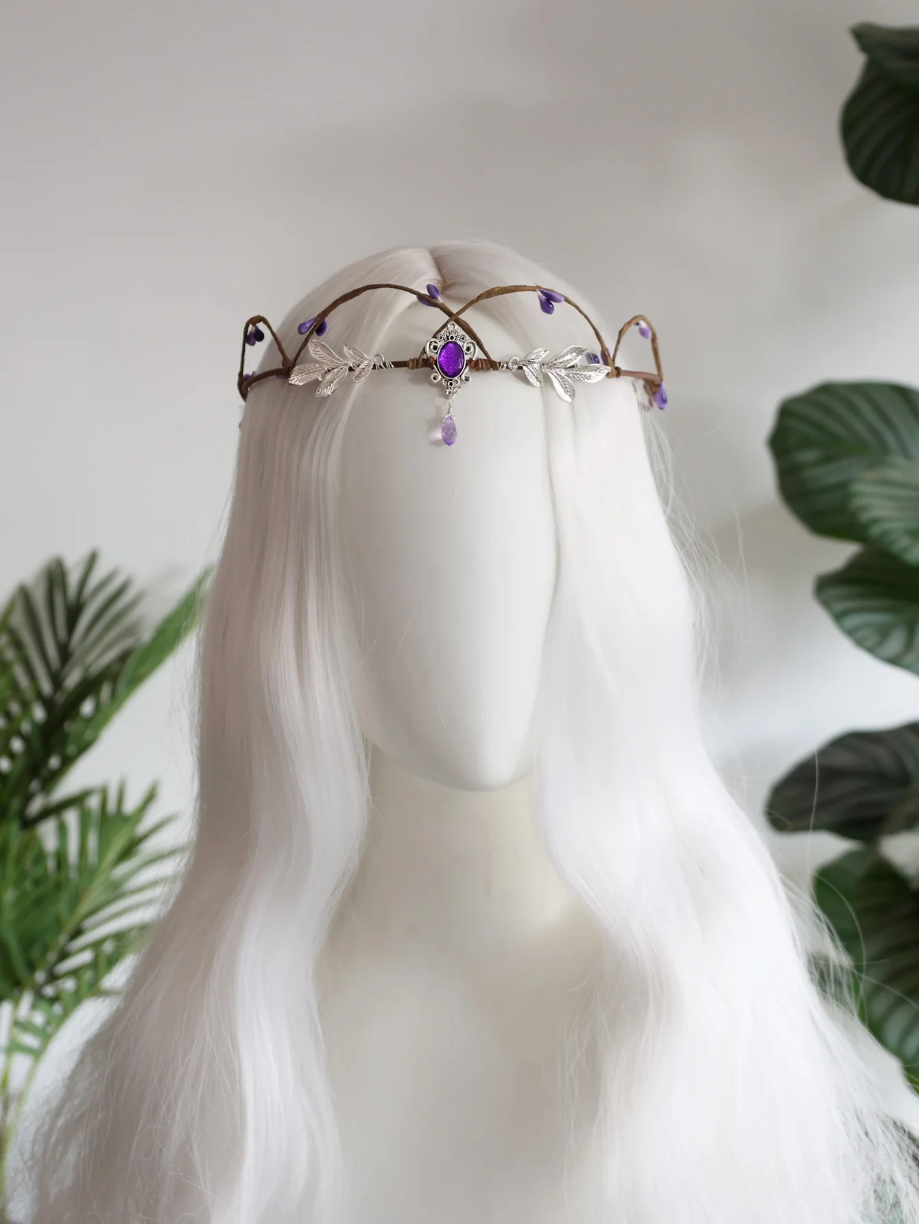 1pc Forest Woodland Elf Tiara Fairycore Hair Crown Elvens Party Cosplay Hairband Bride Hair Jewelry for women