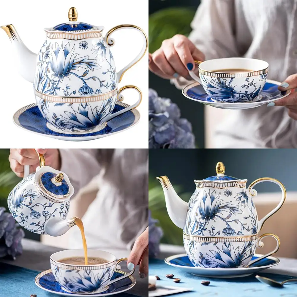 

Vintage Floral Bone China Tea Set for One, Porcelain Teapot and Cup, Perfect Teatime Companion, Ideal Gift for Women