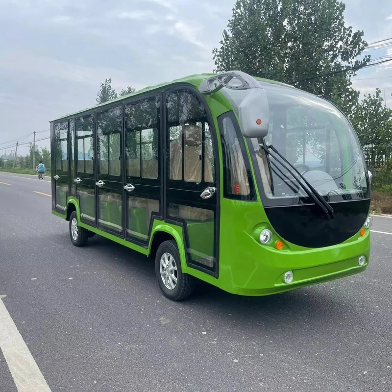4 Seater Sightseeing Bus Enclosed Tourist Shuttle Car Panoramic Glass Multi Door Scenic Resort Hotel