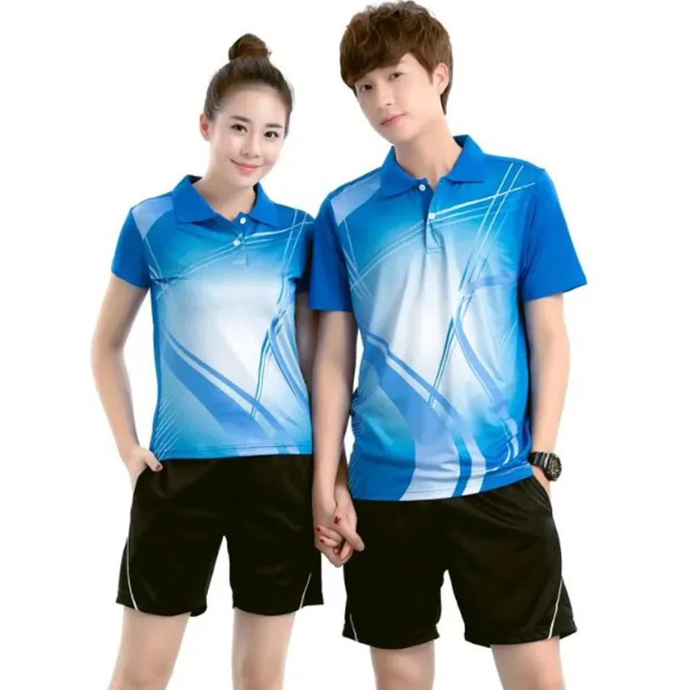 

New in Tennis T-shirts Shorts Set for Men Women Quick Dry Summer Golf Wear Table Tennis Ping Ping Badminton Jersey Uniform Suits