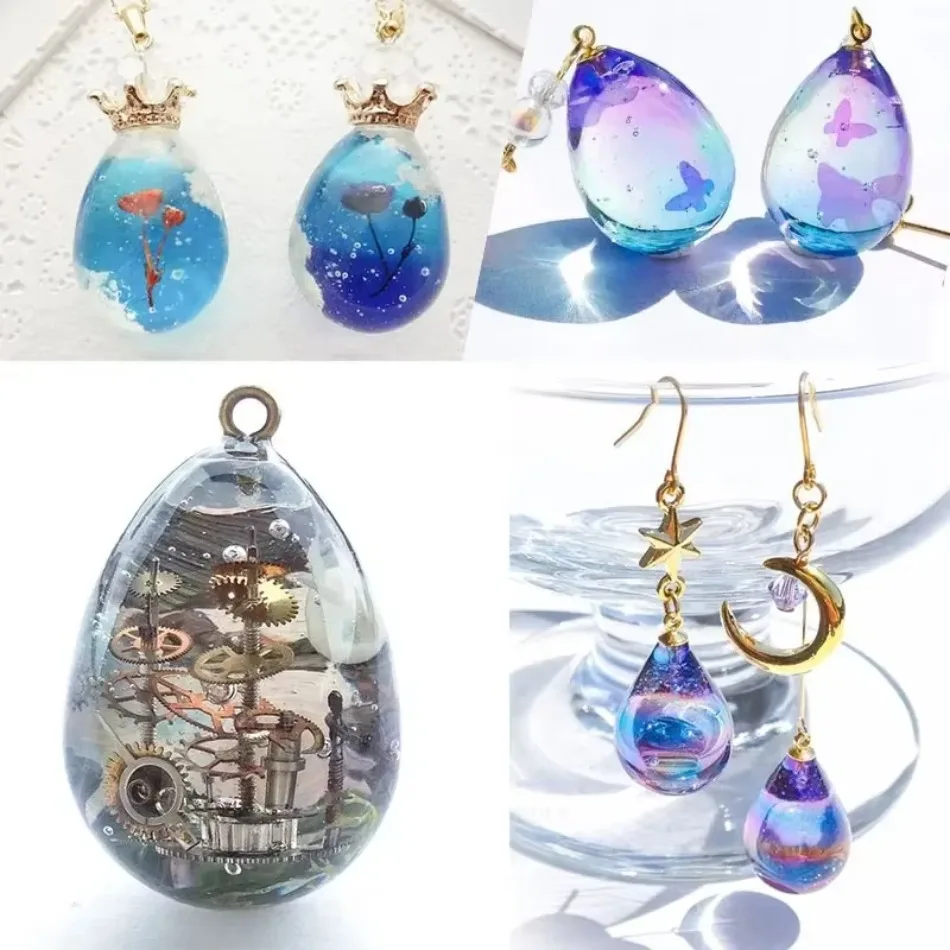 1 Pcs Silicone Molds DIY Crystal Dropper Epoxy Resin Silicone Mold Easter Egg Three-dimensional High Transparency Egg Pendant