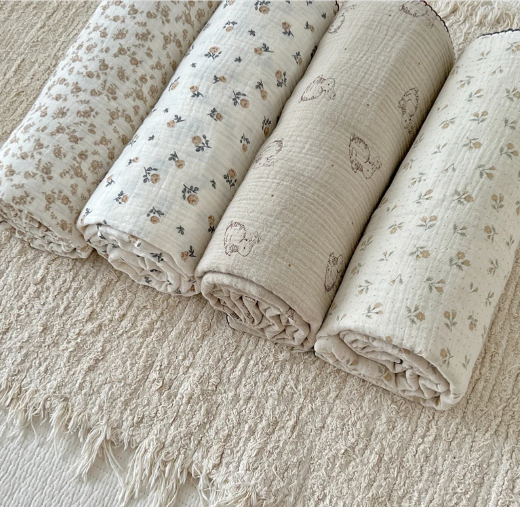 

Baby Blanket Newborn Muslin Swaddle Blankets For Girls Boys Floral Cotton Infant Receiving Blanket Crib Quilt Sleeping Blanket