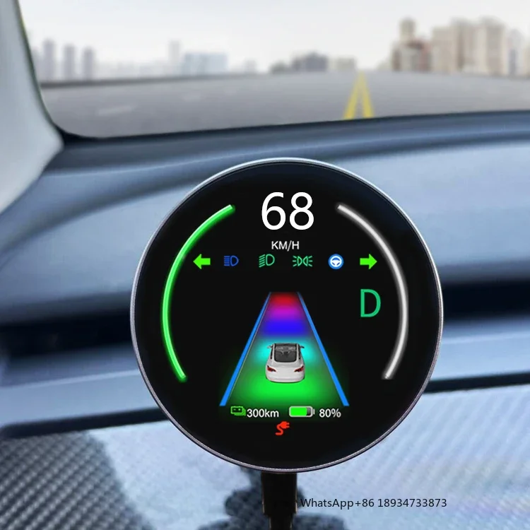 Vjoycar Dashboard Display 2.5inch Front Speedometer Wireless Charging For Tesla Model 3 Model Y Accessories 2023+