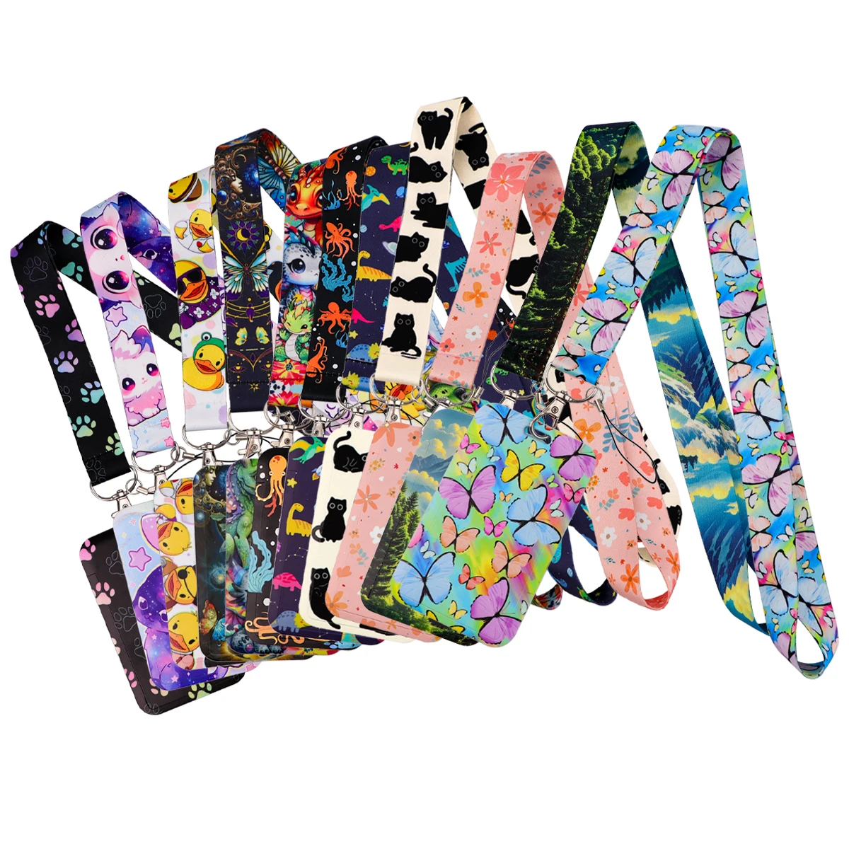 

Cute Animals Lanyard For Keys ID Card Cover Badge Holder Fashion Flower Phone Key Lanyard Neck Straps Keychain Rope Accessories