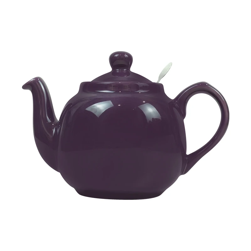 

London Pottery 600ML purple teapot ceramics matcha set tea pot tetra tea infuser kettle tea maker for girlfriend with strainer
