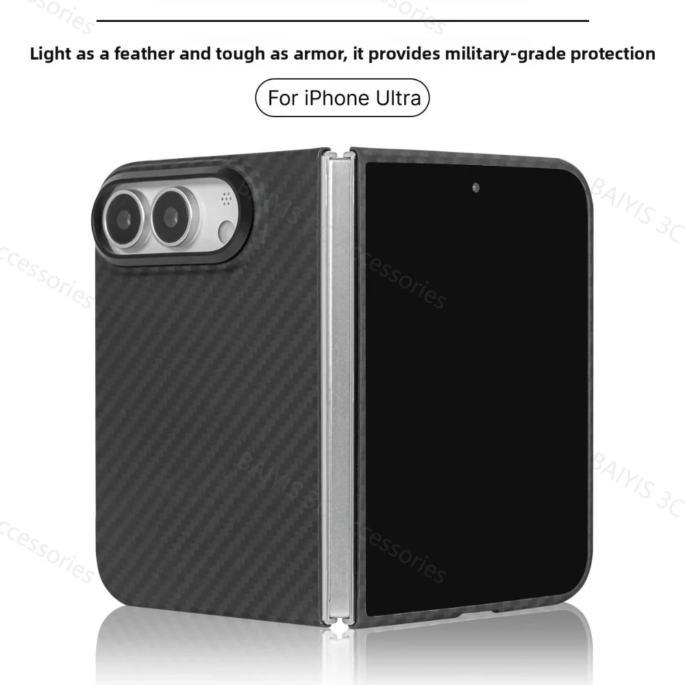 Prawdziwe etui z włókna aramidowego i węgla z magnetycznym zamknięciem, przeznaczone do Apple iPhone Duo, umożliwiające bezprzewodowe ładowanie, ultracienkie i lekkie.