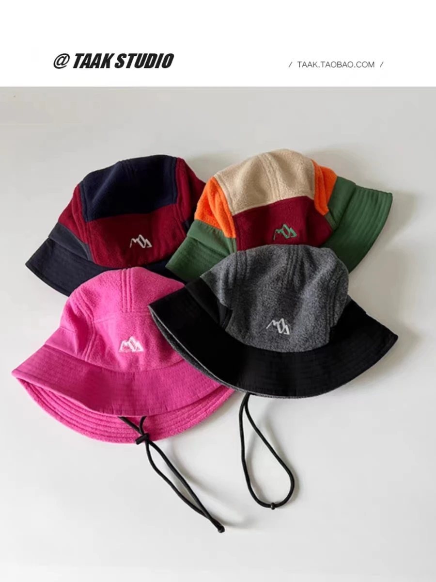 2023New Kurze Krempe Farbe Passenden Ohr Schutz Herbst Winter männer frauen Baseball Kappe Warme Outdoor Samt Aviator eimer Hut – Detail 13