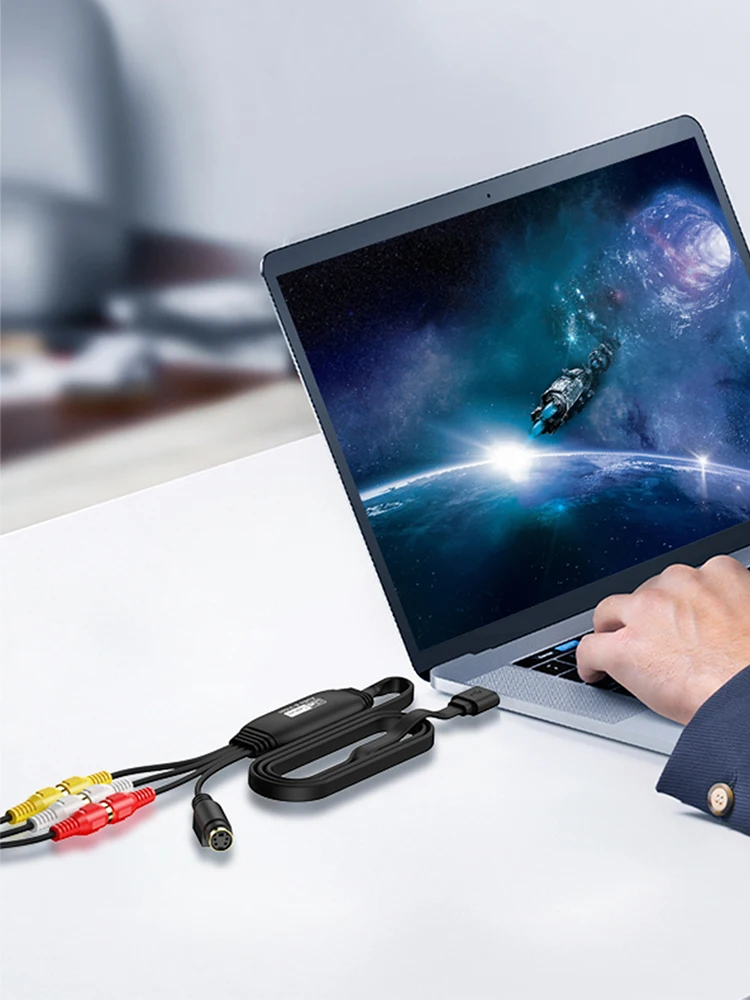 بطاقة التقاط الفيديو USB VHS VCR TV DVD VHS إلى محول رقمي USB إلى AV محول التقاط الفيديو للكمبيوتر الشخصي