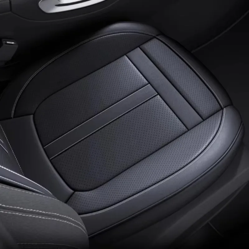 Nappa Leather Car Seat Cover Anti-Slip and Full Wrap Driver Car Seat Protector Mat Front Bottom Car Seat Cushion Cover