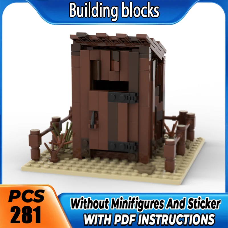 MOC Premium Building Blocks Wild West Outhouse Model DIY Assemble Bricks High Precision Collectible Toy Holiday Christma Gift