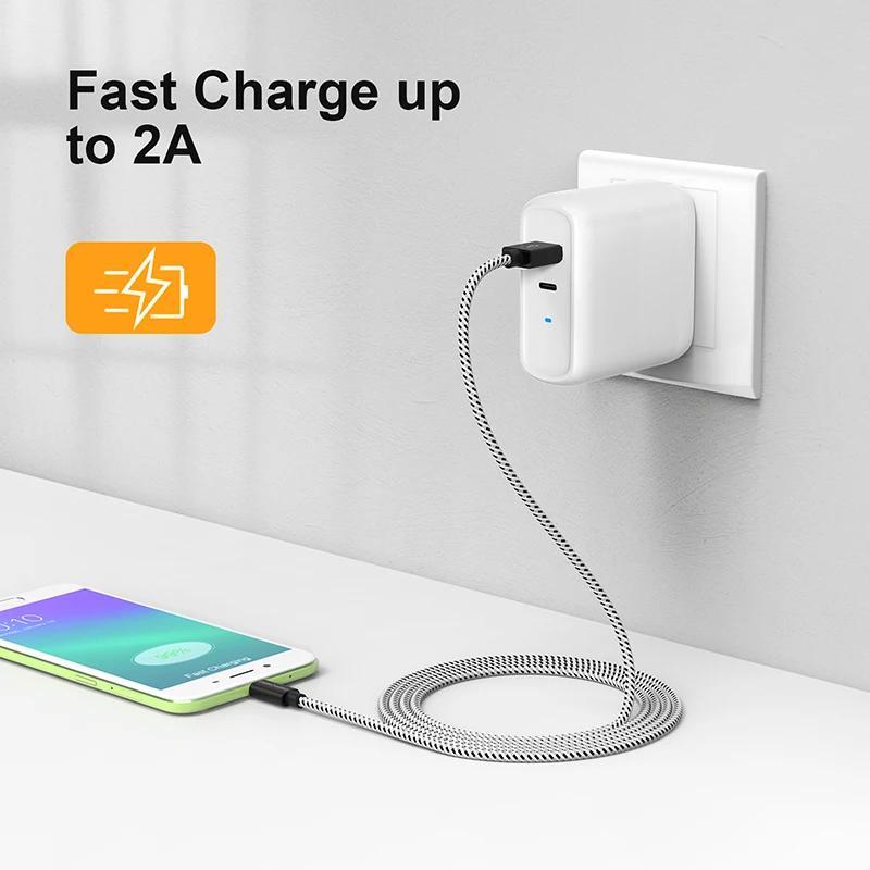 CableCreation Cable trenzado USB a micro USB Cable de sincronización de datos de carga rápida USB 2.0 de 4 pies Negro